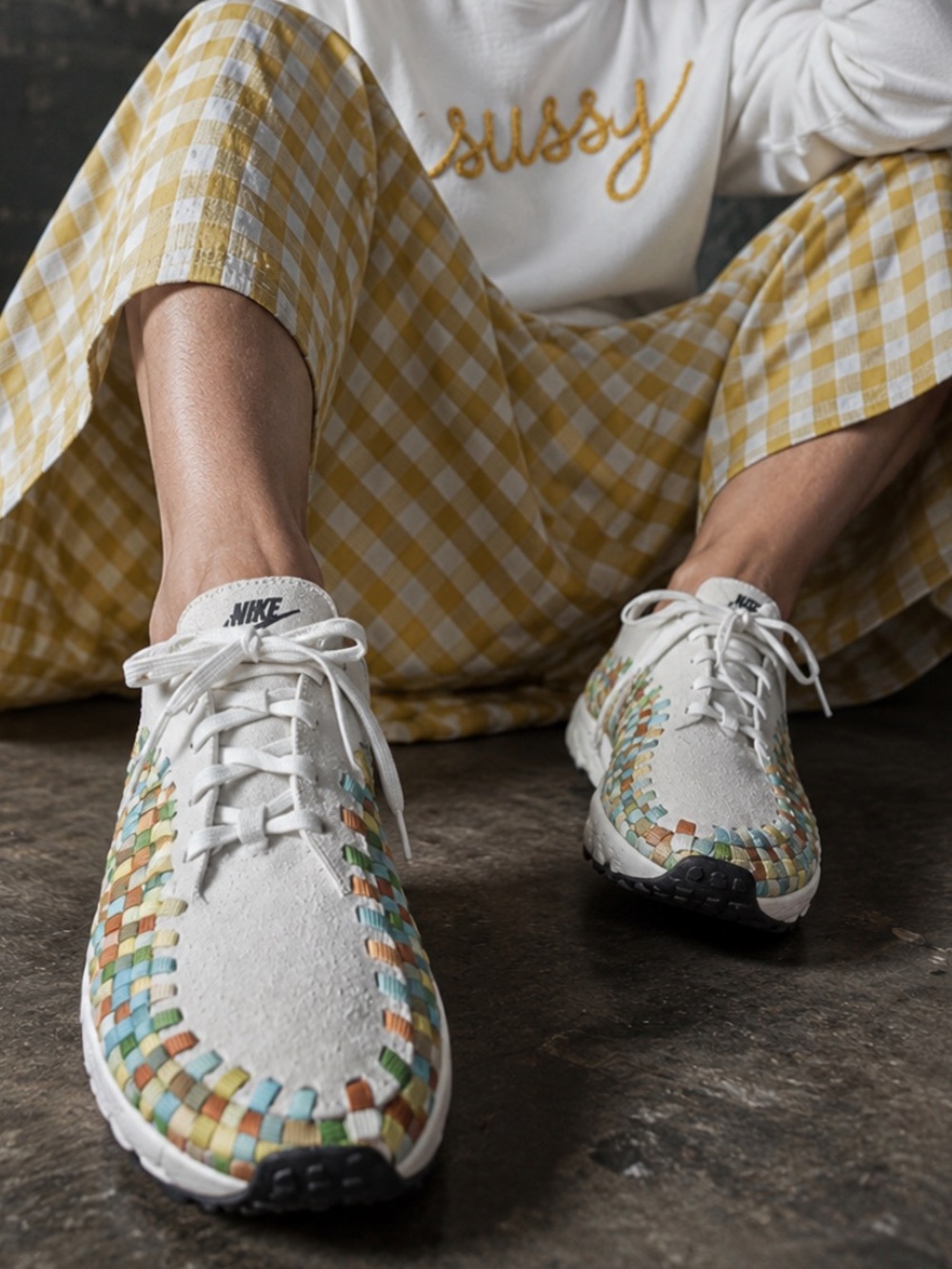 Nike woven leather sneakers